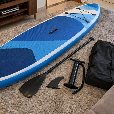 Foto do produto Stand up paddle inflável com remo e bomba disponível para troca no Unitrocas
