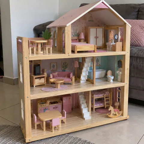 Foto do produto Casa de bonecas grande de madeira disponível para troca no Unitrocas