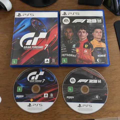 Foto do produto Gran Turismo 7 e F1 23 para PS5 disponível para troca no Unitrocas