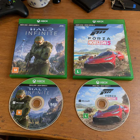 Foto do produto Halo Infinite e Forza Horizon 5 em discos Xbox disponível para troca no Unitrocas